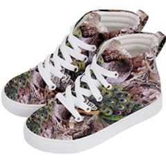 Japanese Painting Flower Peacock Kids  Hi-top Skate Sneakers by Bedest
