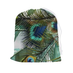 Peacock Feathers Drawstring Pouch (2xl) by Bedest