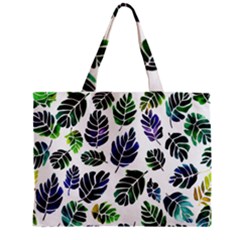 Leaves Watercolor Ornamental Decorative Design Zipper Mini Tote Bag by Ravend