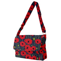 Background Poppies Flowers Seamless Ornamental Full Print Messenger Bag (s) by Ravend