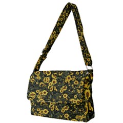 Sunflowers Yellow Flowers Flowers Digital Drawing Full Print Messenger Bag (s) by Ravend