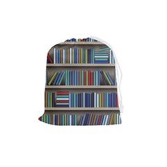 Bookshelf Drawstring Pouch (medium) by Ravend