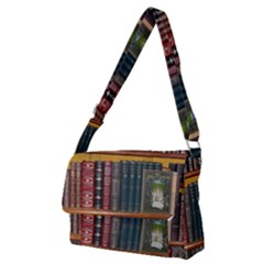Books-library-bookshelf-bookshop Full Print Messenger Bag (m) by Ravend