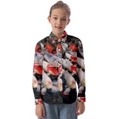 Koi Fish Nature Kids  Long Sleeve Shirt by Ndabl3x