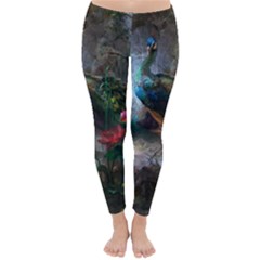 Peacock Art Painting Classic Winter Leggings by Ndabl3x