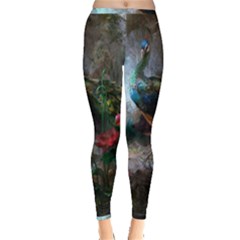 Peacock Art Painting Inside Out Leggings by Ndabl3x
