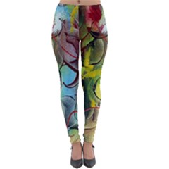 Detail Of A Bright Abstract Painted Art Background Texture Colors Lightweight Velour Leggings by Ndabl3x