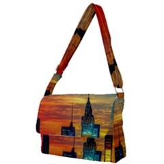 New York City Skyline Usa Full Print Messenger Bag (s) by Ndabl3x