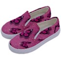 Pink Glitter Butterfly Kids  Canvas Slip Ons View2