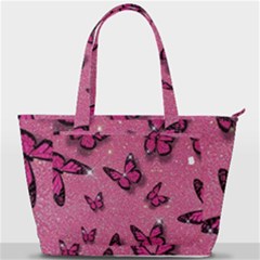 Pink Glitter Butterfly Back Pocket Shoulder Bag  by Ndabl3x