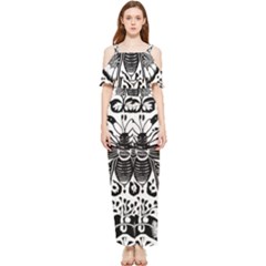 Moth Draped Sleeveless Chiffon Jumpsuit by Valentinaart