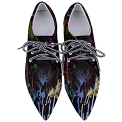 Art Design Graphic Neon Tree Artwork Pointed Oxford Shoes by Bedest