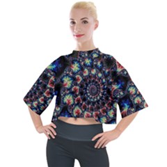 Psychedelic Colorful Abstract Trippy Fractal Mock Neck T-shirt by Bedest