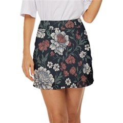 Flower Pattern Mini Front Wrap Skirt by Bedest