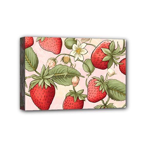 Strawberry Fruit Mini Canvas 6  X 4  (stretched) by Bedest