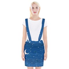 Sky Night Moon Clouds Crescent Braces Suspender Skirt by Proyonanggan