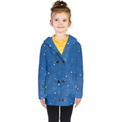 Sky Night Moon Clouds Crescent Kids  Double Breasted Button Coat by Proyonanggan
