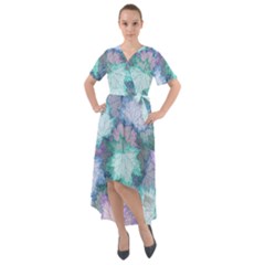 Leaves Glitter Background Winter Front Wrap High Low Dress by Proyonanggan