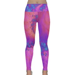 Fractal Art Artwork Magical Purple Lightweight Velour Classic Yoga Leggings by Proyonanggan