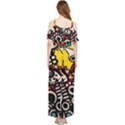 Multicolored Abstract Painting Colorful Draped Sleeveless Chiffon Jumpsuit View2