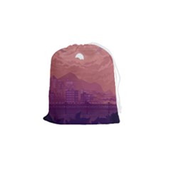 Aesthetic Pixel Art Landscape Drawstring Pouch (small) by Sarkoni