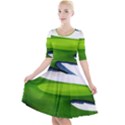 Golf Course Par Green Quarter Sleeve A-Line Dress View1