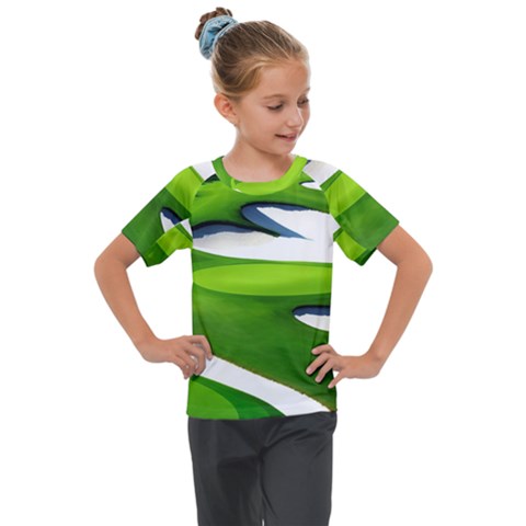 Golf Course Par Green Kids  Mesh Piece T-shirt by Sarkoni