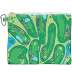 Golf Course Par Golf Course Green Canvas Cosmetic Bag (xxxl) by Sarkoni