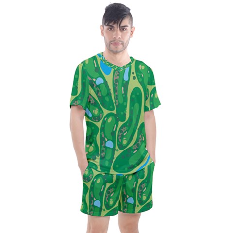 Golf Course Par Golf Course Green Men s Mesh T-shirt And Shorts Set by Sarkoni