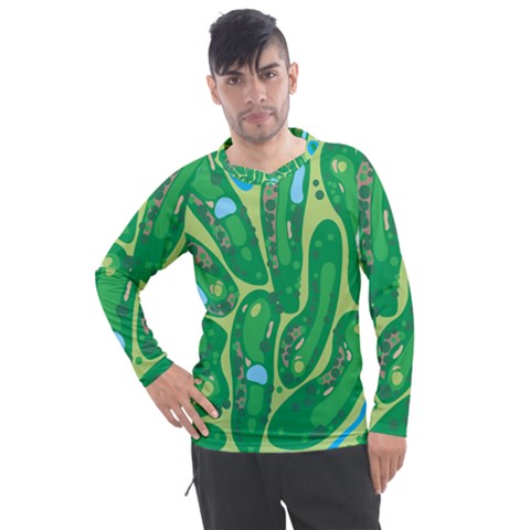 Golf Course Par Golf Course Green Men s Pique Long Sleeve T-shirt by Sarkoni