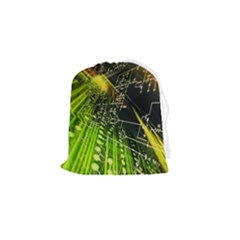 Machine Technology Circuit Electronic Computer Technics Detail Psychedelic Abstract Pattern Drawstring Pouch (small) by Sarkoni