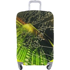 Machine Technology Circuit Electronic Computer Technics Detail Psychedelic Abstract Pattern Luggage Cover (large) by Sarkoni