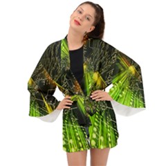Machine Technology Circuit Electronic Computer Technics Detail Psychedelic Abstract Pattern Long Sleeve Kimono by Sarkoni