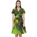 Machine Technology Circuit Electronic Computer Technics Detail Psychedelic Abstract Pattern Short Sleeve Waist Detail Dress View1