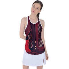 Technology Computer Circuit Racer Back Mesh Tank Top by Sarkoni