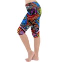 Psychedelic Trippy Hippie  Weird Art Lightweight Velour Cropped Yoga Leggings View2
