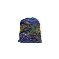 Psychedelic Landscape Drawstring Pouch (xs) by Sarkoni