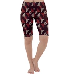 Oriental Dragon Motif Pattern Cropped Leggings  by Sarkoni