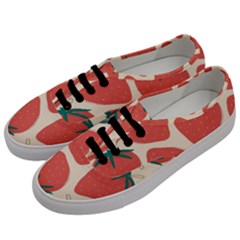 Seamless Strawberry Pattern Vector Men s Classic Low Top Sneakers by Grandong