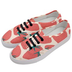 Seamless Strawberry Pattern Vector Women s Classic Low Top Sneakers by Grandong