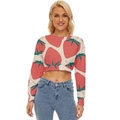 Seamless Strawberry Pattern Vector Lightweight Long Sleeve Sweatshirt by Grandong