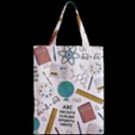 School Subjects And Objects Vector Illustration Seamless Pattern Zipper Classic Tote Bag View2