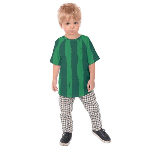 Green Seamless Watermelon Skin Pattern Kids  Raglan T-shirt by Grandong