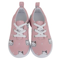Cute Cat Cartoon Doodle Seamless Pink Pattern Running Shoes by Grandong
