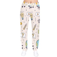Quiz Backgrounds Ans Seamless Women Velvet Drawstring Pants by Grandong