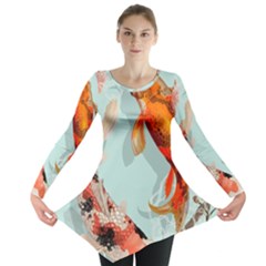 Koi Fish Long Sleeve Tunic  by Grandong