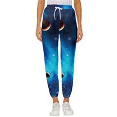 3d Universe Space Star Planet Women s Cropped Drawstring Pants by Grandong