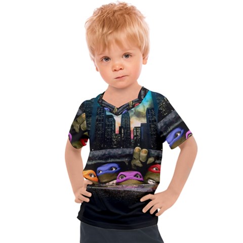 Teenage Mutant Ninja Turtles Leonardo Raphael Michelangelo Donatello Kids  Sports T-shirt by Sarkoni