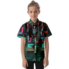Video Game Pixel Art Kids  Short Sleeve Shirt by Sarkoni