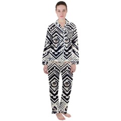 Tribal Pattern Women s Long Sleeve Satin Pajamas Set	 by Sobalvarro